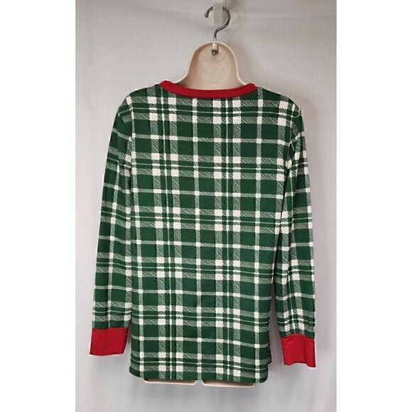Little Magnolia Knit Pajama Set - Evergreen/Red Plaid Size Large - Picture 4 of 7